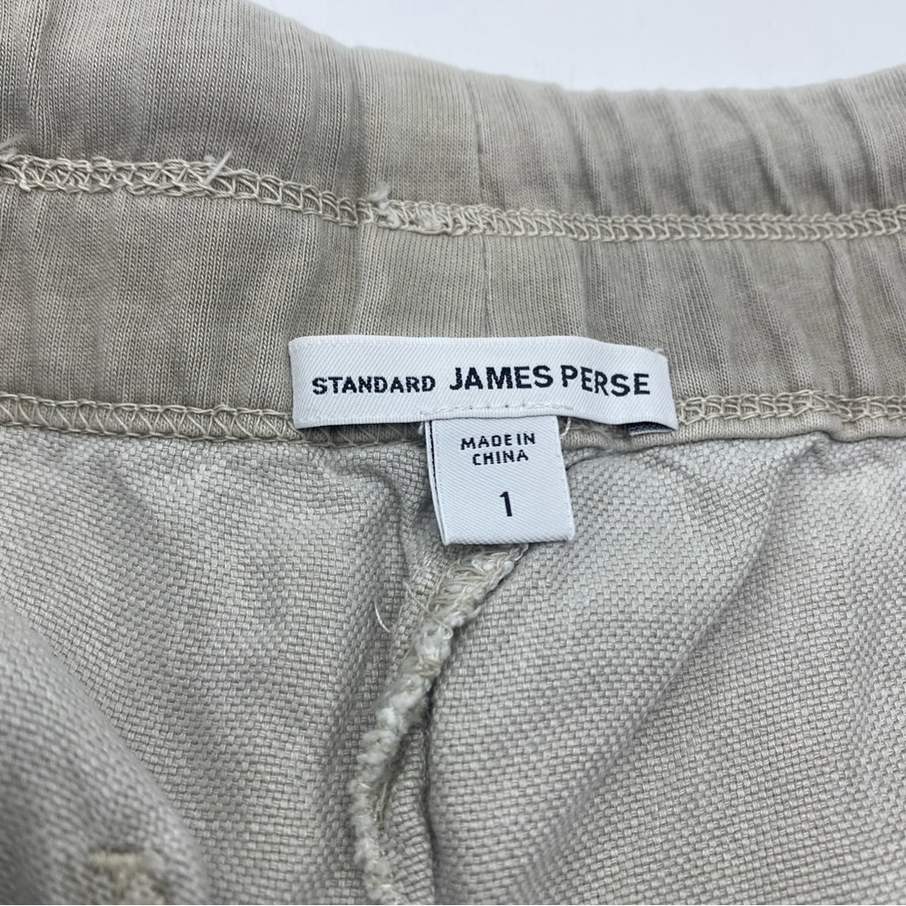 Standard James Perse Women Drawstring Utility Beige Cotton Shorts 1 Small Lounge - Picture 5 of 6